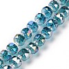 Electroplate Transparent Glass Beads Strands EGLA-H101-03-2