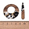 16Pcs 8 Styles Transparent Resin & Walnut Wood Pendants RESI-N053-06-3