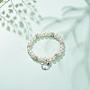 ABS Plastic Imitation Pearl  & Rhinestone Beaded Stretch Bracelet with Alloy Charm for Women BJEW-JB08526-01-2
