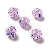 AB Color Transparent Crackle Acrylic Round Beads OACR-A013-04C-2