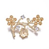 Brass Brooch Findings KK-L180-041G-3