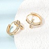 Brass Micro Pave Cubic Zirconia Hoop Earrings KK-CBACA55-18G-5