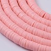 Flat Round Handmade Polymer Clay Beads CLAY-R067-8.0mm-18-3