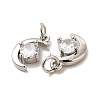 Rack Plating Brass Micro Pave Clear Cubic Zirconia Pendants KK-E081-11P-3