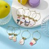 Dessert Theme Alloy Enamel Wine Glass Charms AJEW-JO00187-5