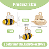 40Pcs 2 Colors Light Gold Plated Alloy Pendants ENAM-DC0014-97-2
