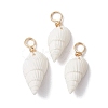 Natural Trumpet Shell Pendants PALLOY-JF02682-01-1
