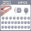 20Pcs Grey Cube Letter Silicone Beads 12x12x12mm Square Dice Alphabet Beads with 2mm Hole Spacer Loose Letter Beads for Bracelet Necklace Jewelry Making JX436B-2
