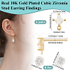 4 Pair Brass Micro Pave Cubic Zirconia Stud Earring Findings KK-BBC0020-01-2