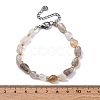 Natural Grey Agate Beaded Bracelets for Women G-P563-07P-22-5