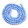 Electroplate Glass Beads Strands EGLA-A034-P4mm-B28-2