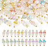 48Pcs 12 Styles Acrylic & Natural Pearl Flower Pendants PALLOY-CW00007-1