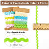 4 Cards 2 Styles  Polyester Wavy Fringe Trim Ribbon DIY-GF0009-48D-2