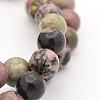 Round Natural Rhodonite Beads Strands G-M136-8mm-1