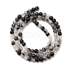 Natural Tourmalinated Quartz/Black Rutilated Quartz Beads Strands G-K305-21-C-01-5