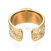 304 Stainless Steel Open Cuff Finger Ring Cabochon Settings X-STAS-T060-05G-2