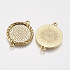 Zinc Alloy Cabochon Connector Settings PALLOY-A15774-AG-LF-2
