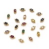 Real 18K Gold Plated Brass Micro Pave Cubic Zirconia Links Connectors ZIRC-L100-009G-1
