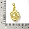 Rack Plating Brass Micro Pave Clear Cubic Zirconia Pendant Settings KK-H485-02G-3