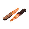 Transparent Resin & Walnut Wood Pendants RESI-S389-039A-B04-3