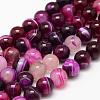 Natural Striped Agate/Banded Agate Bead Strands X-G-K155-A-8mm-02-1