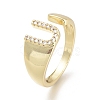 Brass Micro Pave Clear Cubic Zirconia Cuff Rings RJEW-F103-13U-G-3