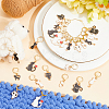 24Pcs 12 Styles Cat Alloy Enamel Pendant Locking Stitch Markers HJEW-SC00112-3