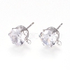 Brass Stud Earring Findings KK-L199-A01-P-1