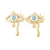 Rack Plating Brass Micro Pave Cubic Zirconia Pendants KK-H486-23G-05-1