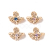Brass Micro Pave Cubic Zirconia Slide Charms KK-B100-059G-1