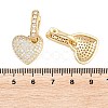 Brass Micro Pave Clear Cubic Zirconia Hoop Dangle Earrings EJEW-G471-30D-G-5