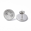 Non-Tarnish 304 Stainless Steel Flower Stud Earrings for Women EJEW-F300-15P-2