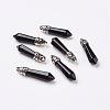 Natural Obsidian Pointed Pendants G-P309-14-1