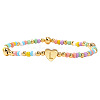 Summer Stainless Steel Heart Alphabet Colorful Glass Seed Beaded Stretch Bracelets for Women JV8929-38-1