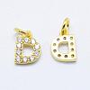 Brass Micro Pave Grade AAA Cubic Zirconia Charms ZIRC-P067-11G-D-NR-1