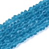 Frosted Transparent Glass Beads Strands GLAA-N016-4mm-28-1