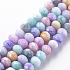 Opaque Baking Paint Glass Beads Strands EGLA-N006-009A-A09-1