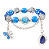 Glass & Alloy Rhinestone Beads Bracelets BJEW-TA00544-3