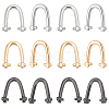 12 Sets 3 Colors Alloy Bag Side U Ring Hook DIY-WR0001-87-1