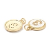Brass Micro Pave Clear Cubic Zirconia Charms ZIRC-I052-16G-03-3