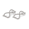 Brass Micro Pave Clear Cubic Zirconia Connector Charms KK-E068-VB391-3