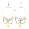 Stainless Steel Acrylic Imitation Pearl Dangle Earrings EJEW-JE05810-1