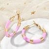PVD Vacuum Plating 201 Stainless Steel Enamel Hoop Earrings for Women EJEW-B016-33I-2