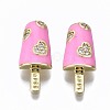 Brass Micro Pave Clear Cubic Zirconia Pendants ZIRC-S067-023-NR-2