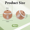 40Pcs Printed Round Silicone Focal Beads SIL-OC0001-24B-2