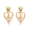 Brass Micro Pave Cubic Zirconia Cup Pearl Peg Bails Pin Pendants KK-T079-54G-1