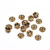 6-Petal Tibetan Style Alloy Flower Bead Caps TIBE-S220-AG-RS-1