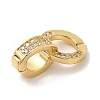 Rack Plating Brass Micro Pave Clear Cubic Zirconia Fold Over Clasps KK-Q772-03G-3