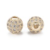 Brass Micro Pave Clear Cubic Zirconia Beads ZIRC-D274-02G-02-2