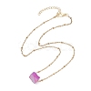 Dyed Natural Quartz Polygon Pendant Necklaces NJEW-JN04491-5